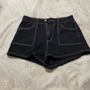 Black jean shorts